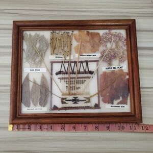 Framed Nature Collage with Brown and Purple Accents